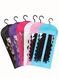 3/6Pcs Wig Storage Bag With Hook Wig Storage Hanger Zipper Transparent Dustproof Wig Storage Bag, Hair Extension Holder Wig Bag Wig Storage For Multiple Wigs Holder Hair Extension Hanger Wig Tool Wigs Accessories For Salon & Home Use