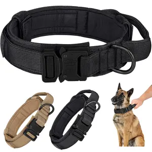 Adjustable Tactical Dog Collar for Medium to Large Dogs, Durable Nylon Material, Perfect for Training German Shepherds