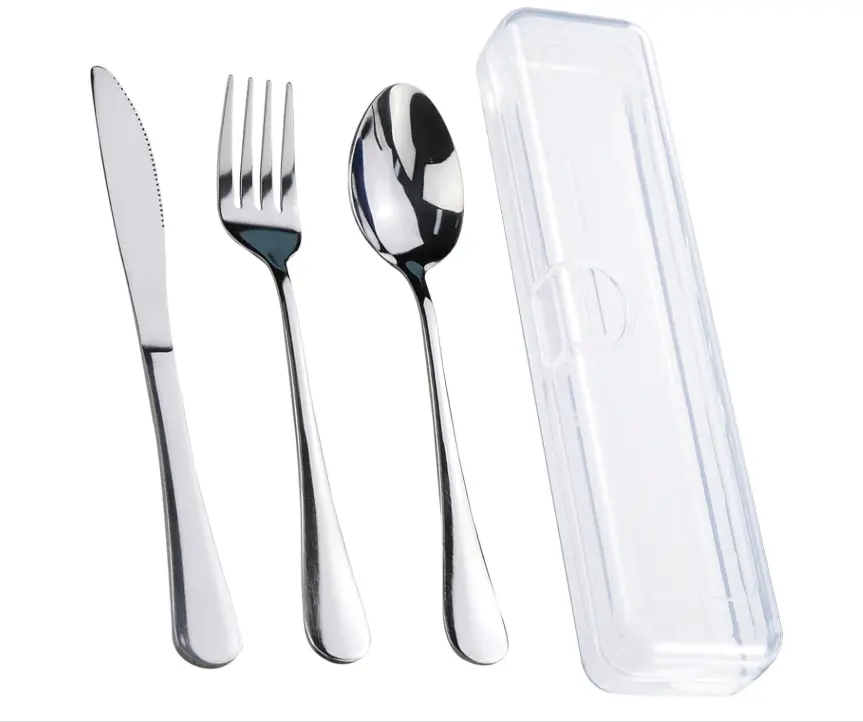 Travel Utensils With Case, Stainless Steel Reusable Portable Utensils Set With Case, Lengnoyp Travel Silverware Set
