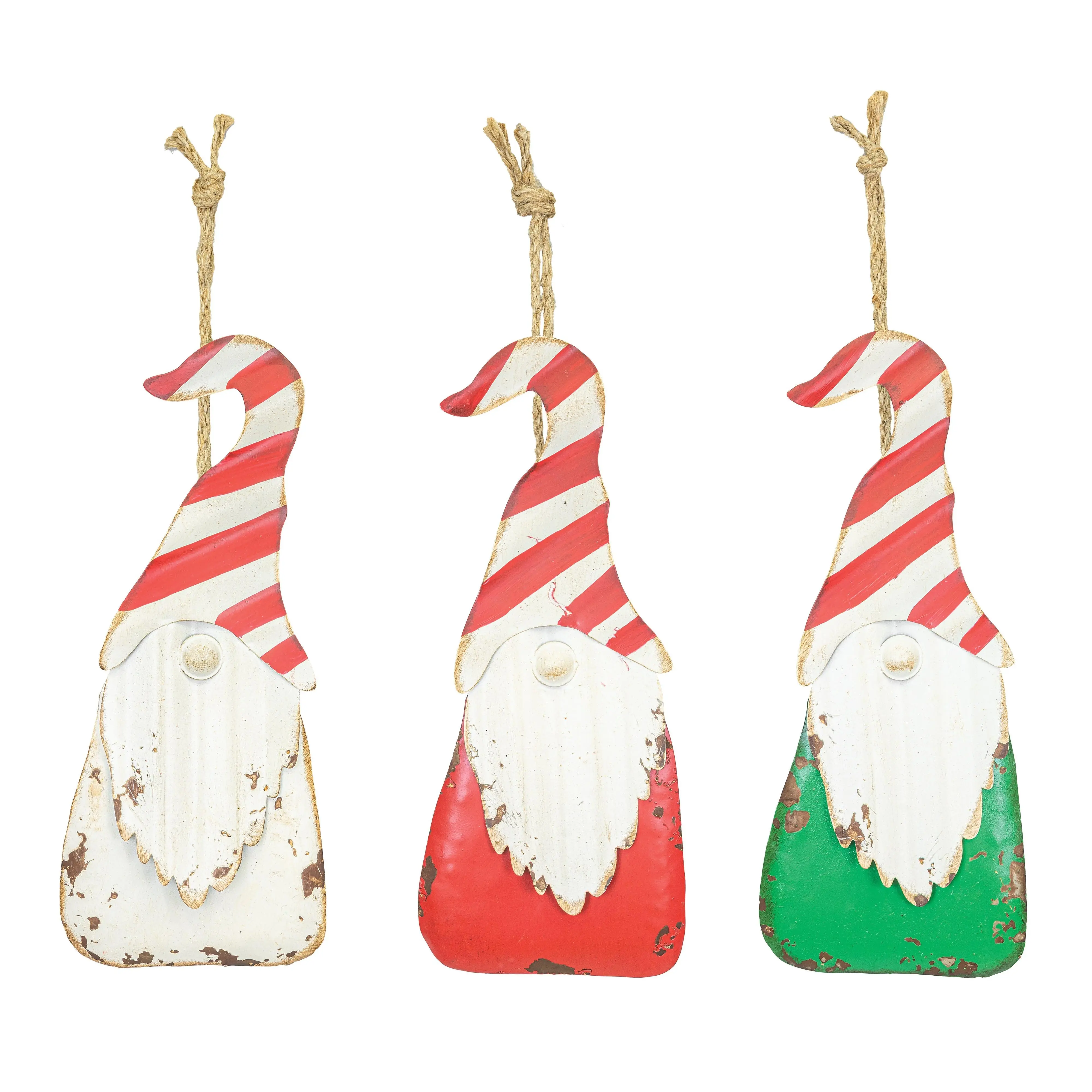 Weathered Christmas Gnome Hangers Set of 3