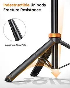 Unibody Fracture Resistance 61" Phone Tripod for iPhone/Android & Selfie Stick with Remote Upgraded Stand Compatible with iPhone 16/15/14/13 Travel Friendly Stable Compact Cellphone Smartphone