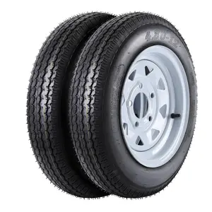 [FLASH SALE] Garvee 2 Trailer Tires 4.80-12 with 12" Rims, 6PR, 5 Lug 4.5", Load Range C, Heavy Duty 6 Ply for Utility/Cargo/Boat Trailers, Black