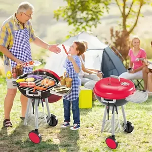 Children's BBQ Grill Toy With Smoke, Sound And Light Effects - Interactive Pretend Play Kitchen Toy With Burger Food - Durable PP Material - Ideal Christmas Gift For Children
