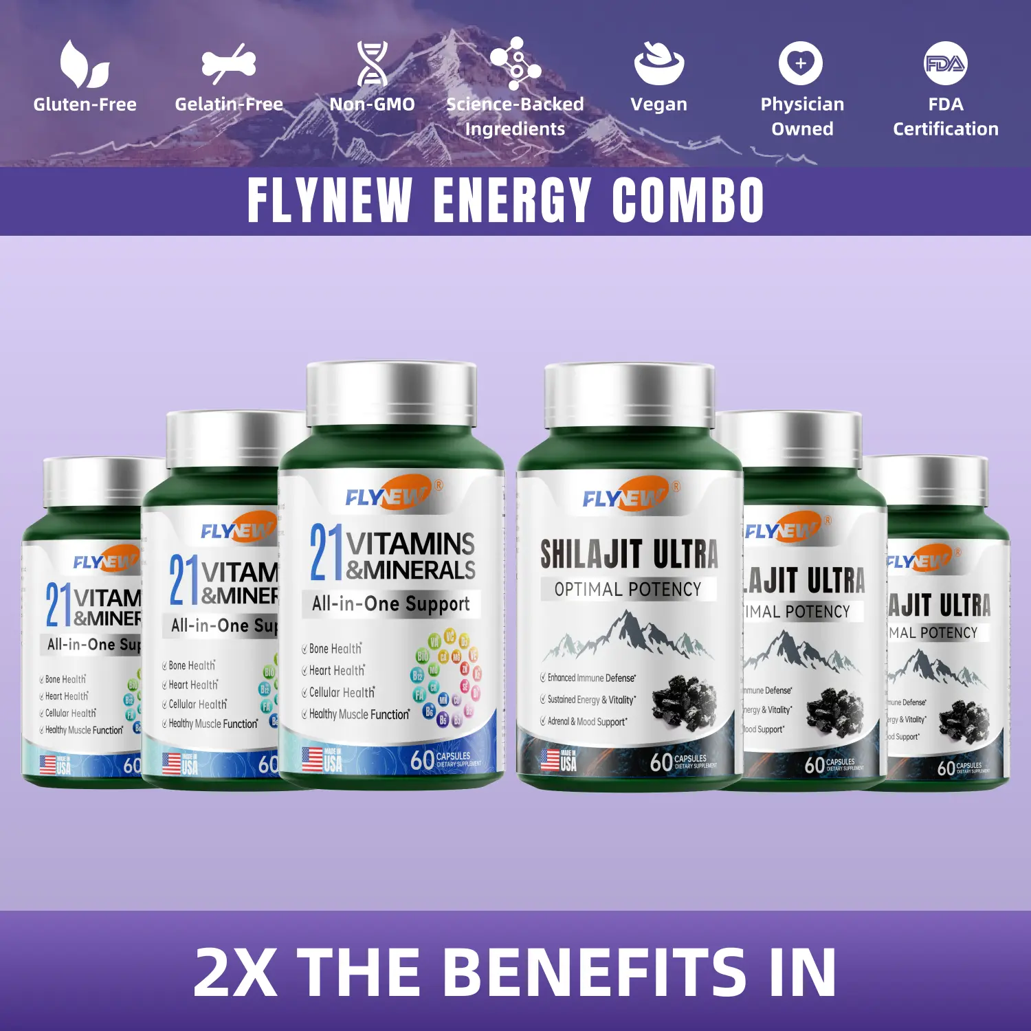 Shilajit + Vitamin (3+3) I Mega Energy Pack