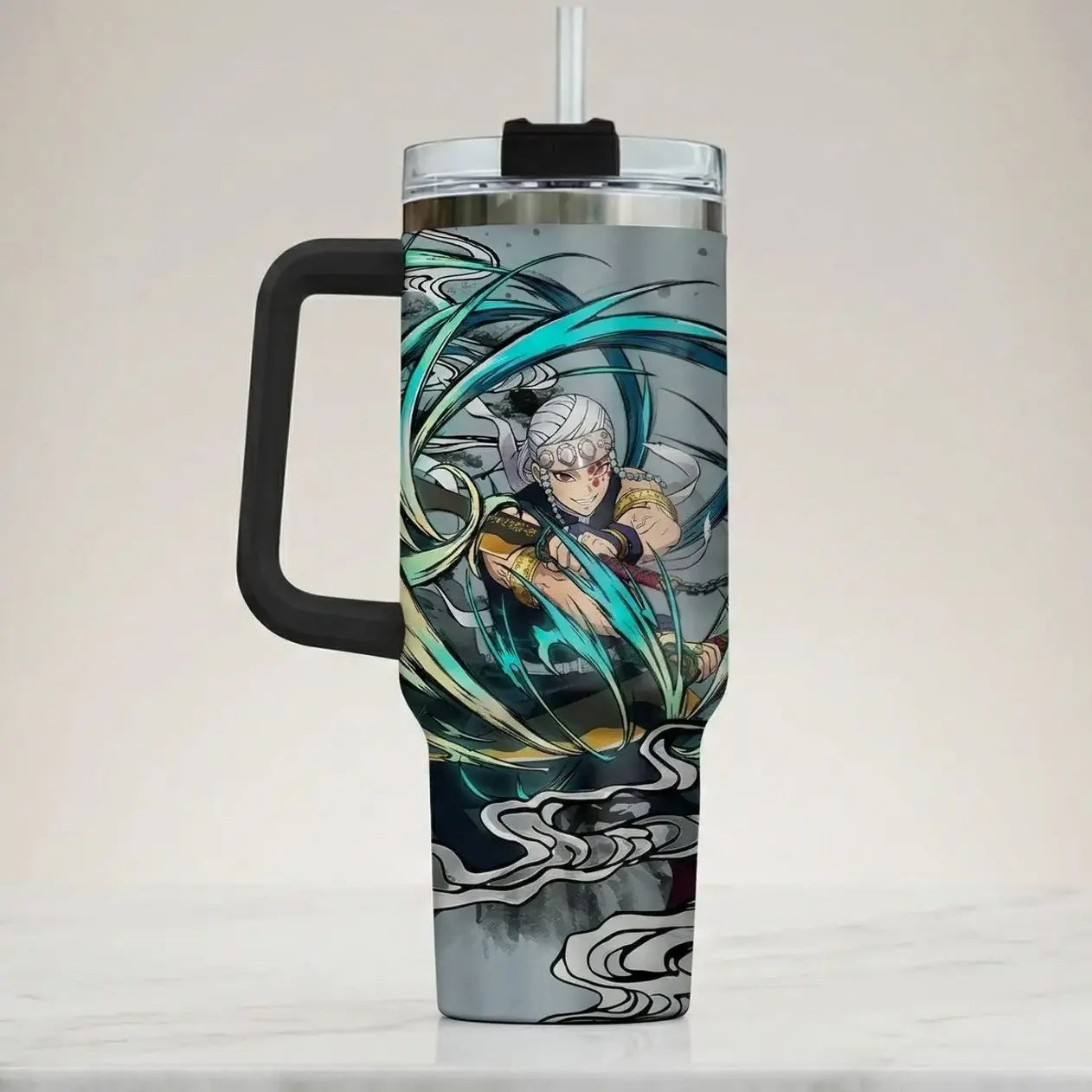 Tengen Uzui Kimestu no Yaiba Demon Slayer Anime 40oz Stainless Steel Tumbler