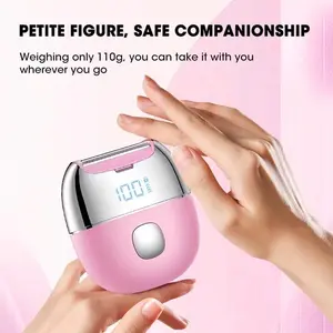 Women's Wireless Electric Mini Shaver, Painless Precision Shaver with LED Display, Rechargeable Bikini Trimmer, Ipx7 Waterproof, Dry Wet Use, Portable Grooming Tool
