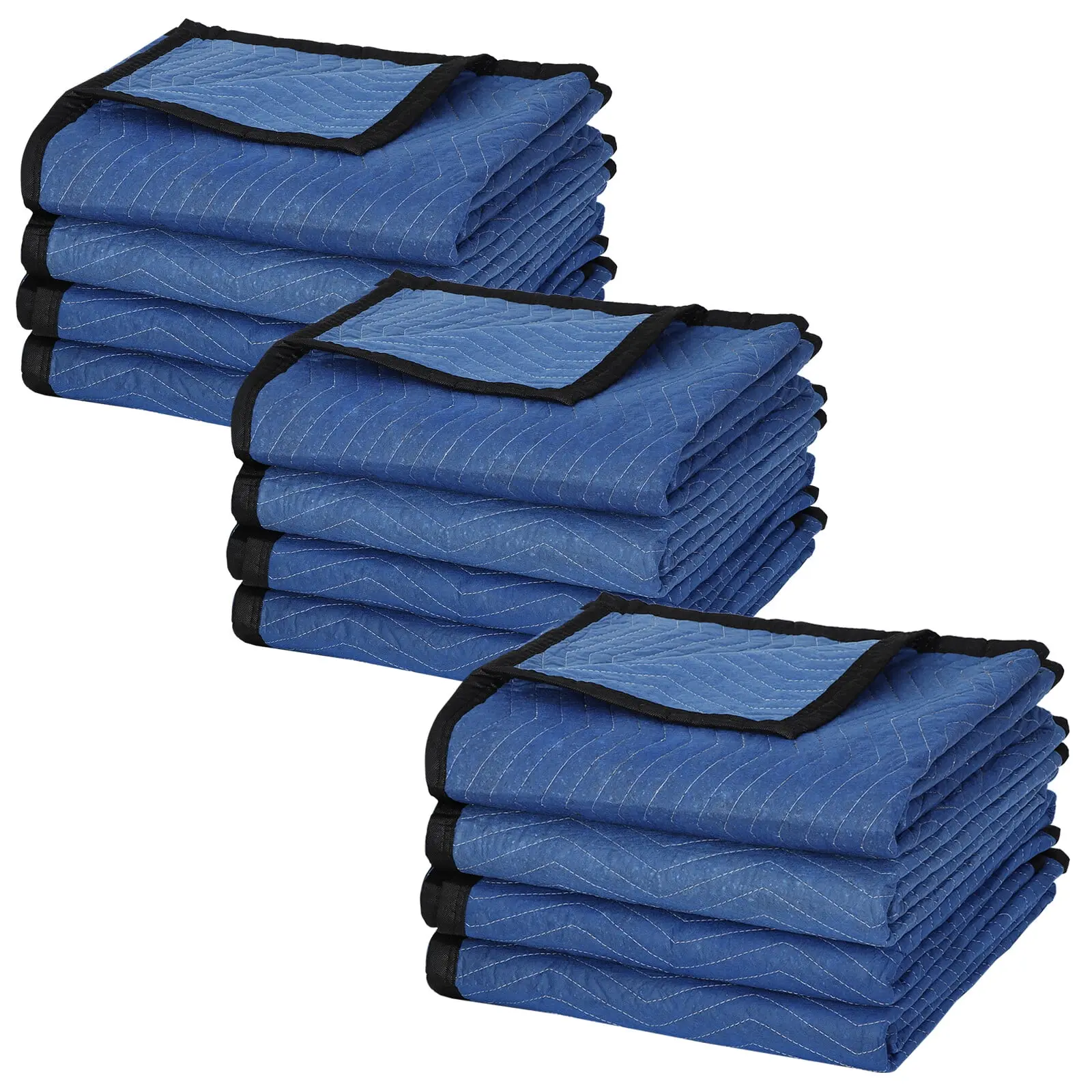 ZENY Thick Heavy-Duty Quilted Moving Packing Blankets - 12-Piece Large Double Material Pads (80"x72", 35lb/dz Blue) - Tear-Resistant, Protects Appliances, Pads Boxes for Shipping Fragile Items