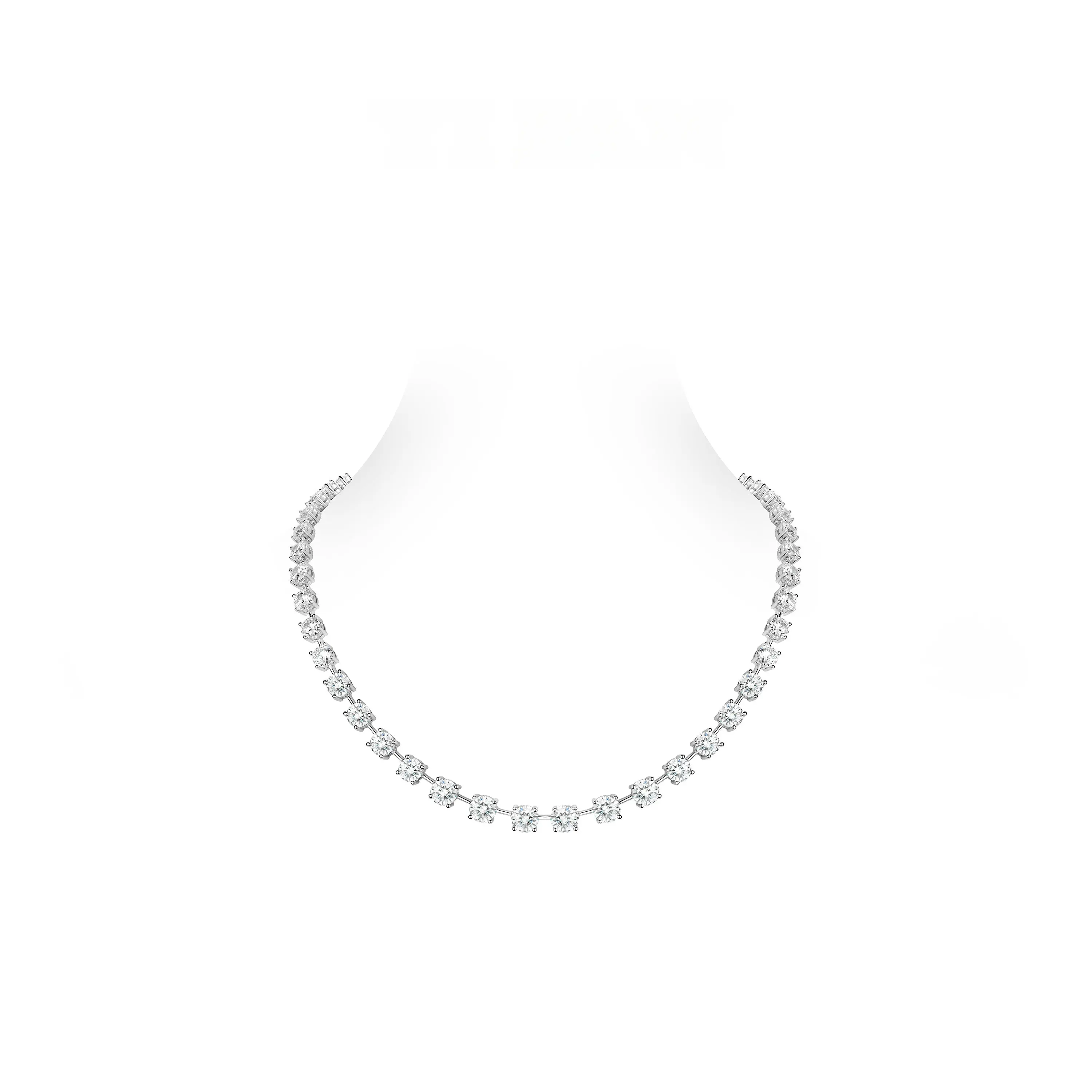 VAMERAY #2271 80 Carat Round Brilliant Station Prong-Set Tennis Necklace