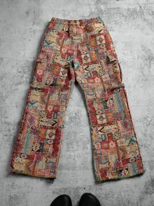 Bohemian Patchwork Tapestry Pants | Vibrant Ethnic Wide-Leg Bottoms