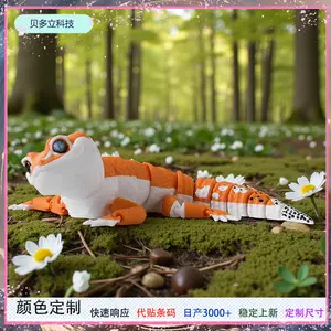 Cross-border 3D printed leopard-print gecko lizard with movable joints, realistic animal model toy, decorative art piece