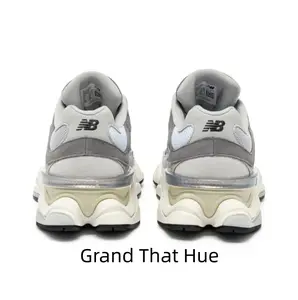 Grey Cream Two-Tone Multi-Layer Chunky Dad Sneakers Suede Mesh Splicing Upper Silver Heel Trim Sculpted Segmented Cushion Midsole Non Slip Rubber Outsole Neutral Vintage Street Daily Walking Shoes