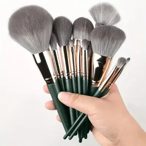 14-Piece Makeup Brush Set, Soft Cosmetic Brushes, Soft Synthetic Bristles for Flawless Finish, Includes Blush & Eyeshadow Brushes, Ideal Travel Companion Gift,14PCS Makeup Brush Set with 2 Triangle Sponges – Complete Pro Makeup Kit, Travel-Friendly