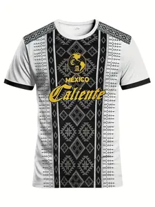 Men's Aztec Tribal Print Football Jersey & Comfortable Sport Shirt, Ideal for Competition, Training, Fitness, Casual Wear Gift, Football Shirts