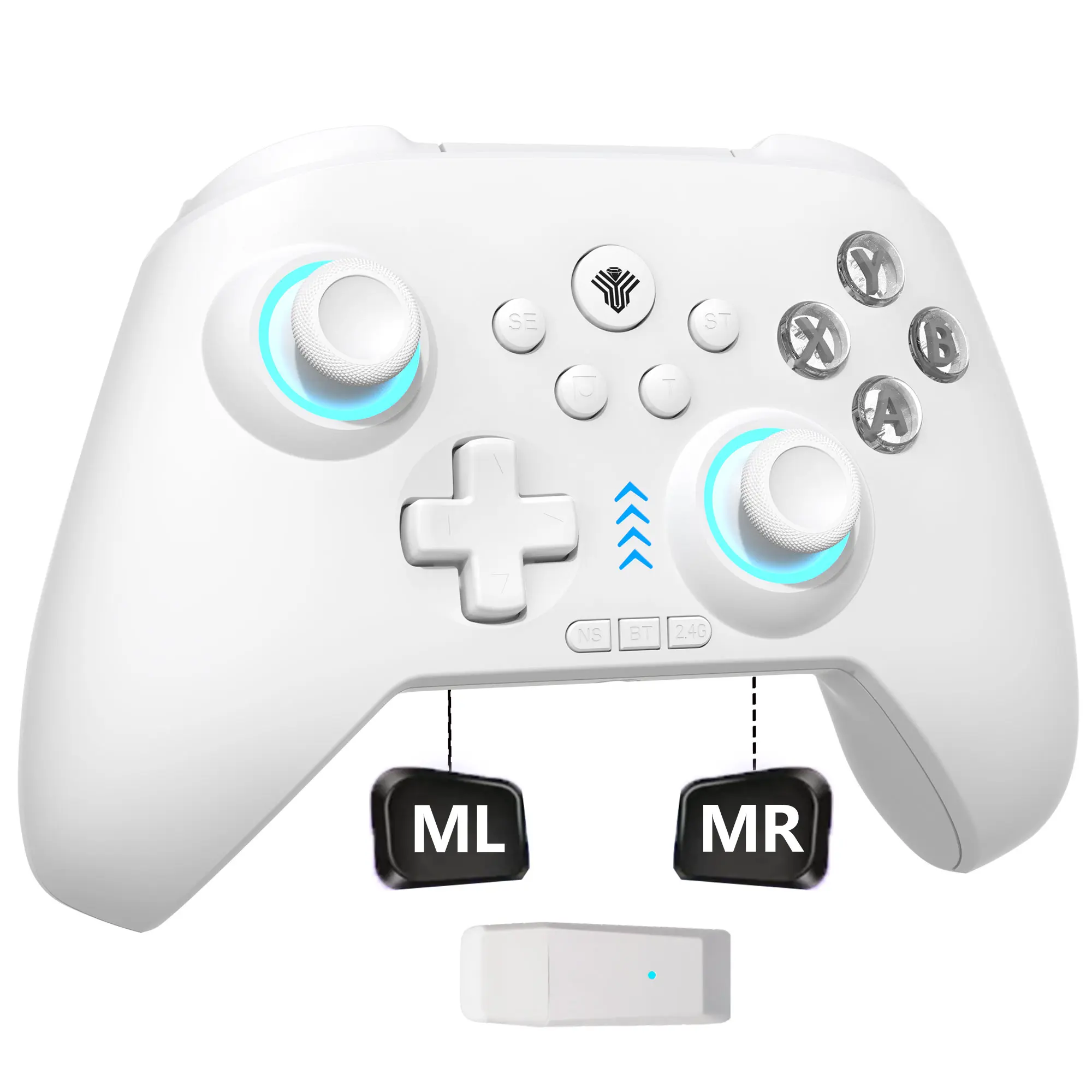 YUYIU Wireless Gaming Controller for Gamer Stuff - Hall Effect Anti-Drift Joysticks, Programmable Macro Buttons, Linear Triggers, Dual Vibration, 6-Axis Gyro, Compatible with PC/Steam/Android (Not for Xbox), Gamer Birthday Gift, Accessories