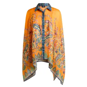 Flare Poncho Beach Blouse