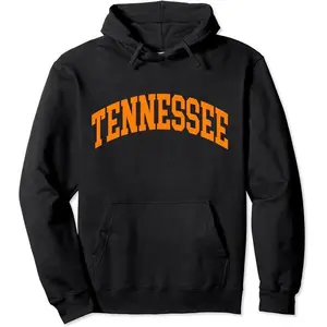 Tennessee TN Throwback Design - Classic Style Orange Text Pullover Hoodie