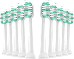 Replacement Toothbrush Heads 10 Pack for AquaSonic Black Series for Vibe Series Black Series pro, and for Duo Series pro Electric Toothbrush,Whtie