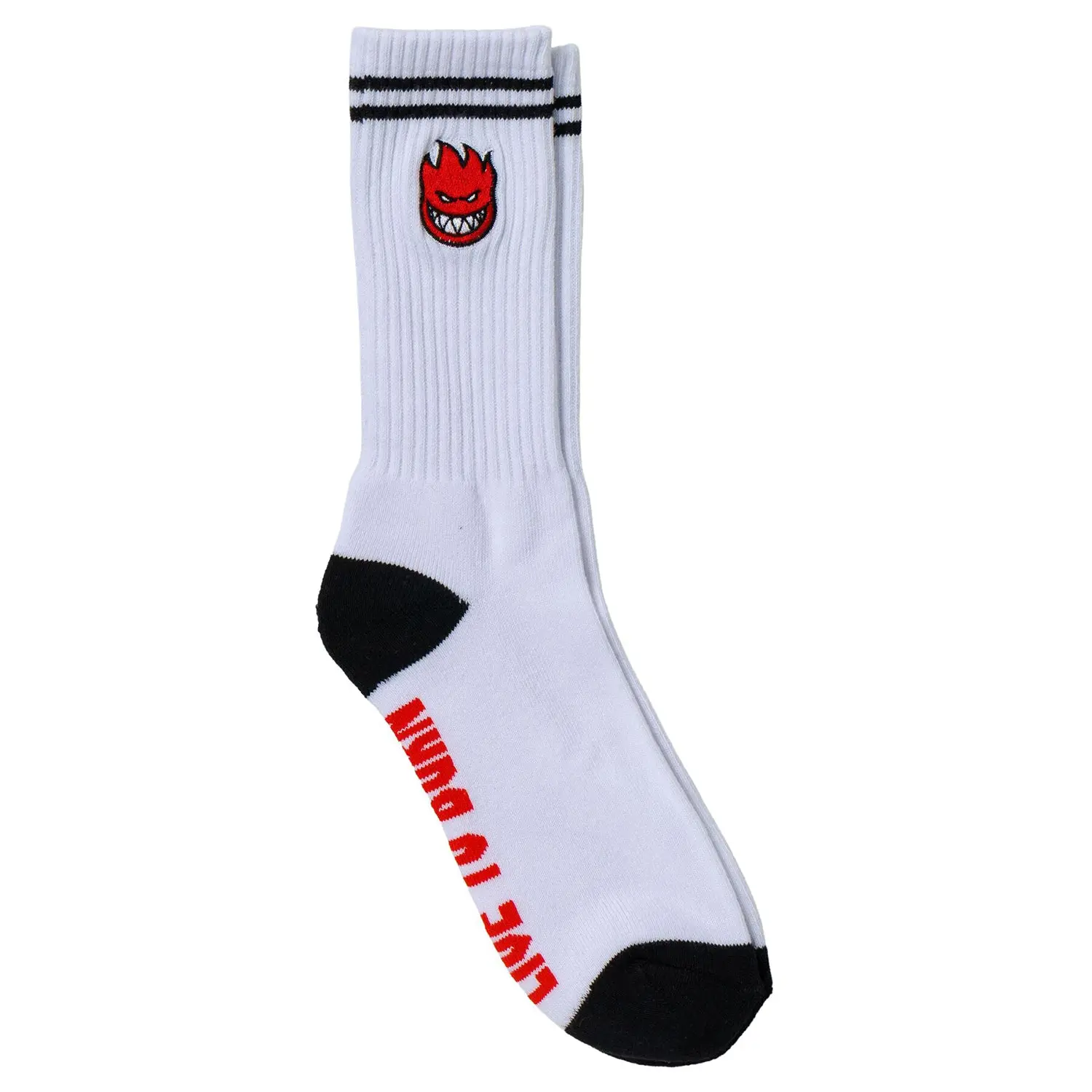 Spitfire Wheels Socks Bighead Fill Emb White/Black/Red