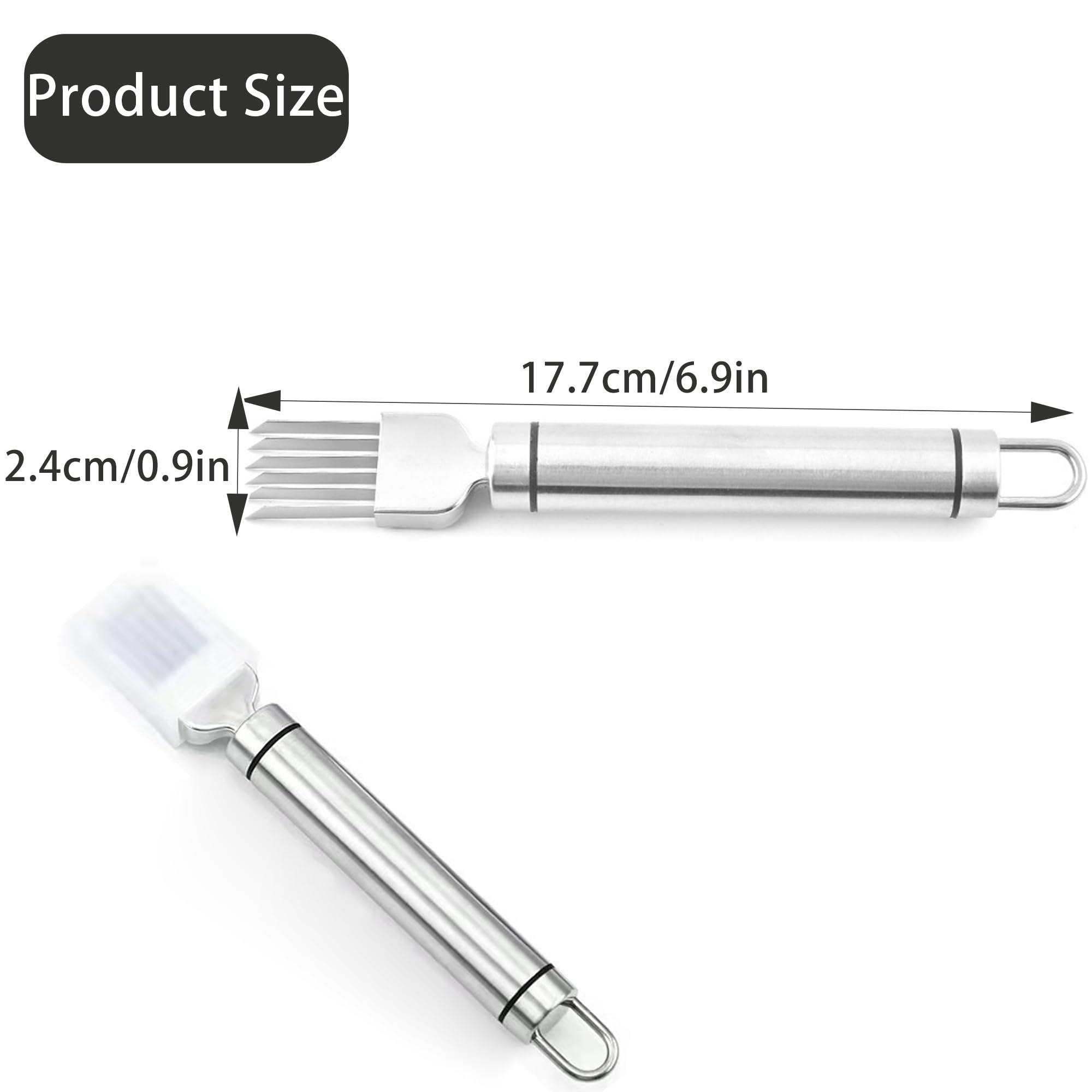 2PCS Stainless Steel Chopped Green Onion Knife, Kitchen Tool Slice Cutlery Vegetable Cutter Sharp Scallion Cutter Shred Knife, for Kitchen Cutting Vegetables Onion Garlic Slicing Tool - YY