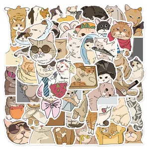 50pcs Cat Emoji Pack Series Stickers, Suitable for Faith Based Designs Such As Scrapbooks, Diaries, Laptops, Water Bottles, Cars, Etc., with Positive Messages As Gifts, Decal Sticker, Car Decorative Sticker