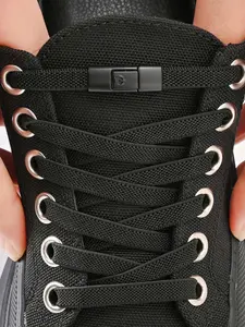 Simple Plain Color No Tie Shoelaces, Casual Versatile Elastic Shoes Laces, Shoes Accessories for Skate Shoes, Sneakers, Footwear, Back To School Shoelaces