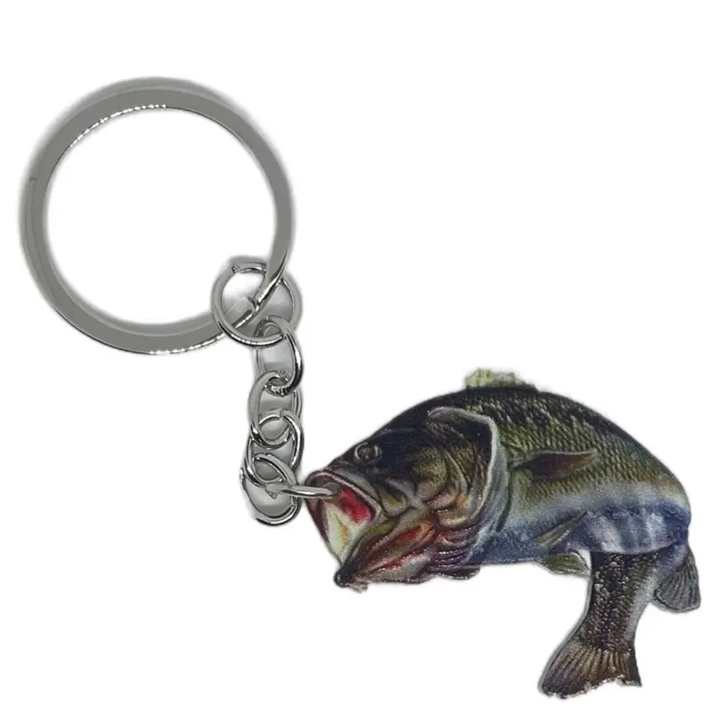 Bass Key Chain With Key Ring