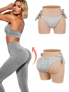 Silicone Butt Lift Shapewear Shorts - Women's Tummy Control Sports Pants with Waist Range: 56cm-115cm / 22.04"-45.27", Thickness: 0.43" (1.1cm). The most suitable for the most fashionable crossdresser queen
