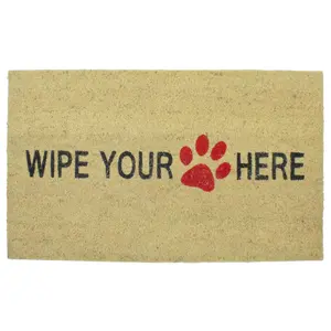 Northlight Animal Print "Wipe Your Paw Here" Doormat 18" x 30"