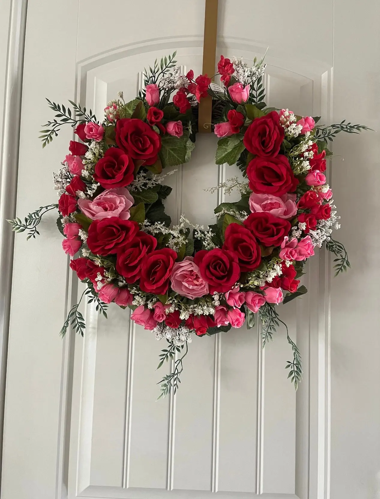 Pink and Red Roses Wreath