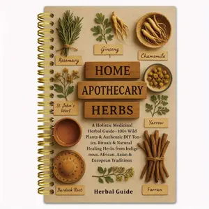 Home Apothecary Herbal Medicine Notebook - Guide to 100 Plants, with DIY Lozenges and Sticky Rituals, Natural Remedies, 13.97x21.08 cm Herbalist Journal, Gift for Herbal Enthusiasts