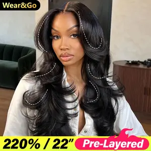 OQHAIR 9x6 Pre-Max Butterfly Cut Body Wave Wear Go Wig 220% Density M-Cap Layered Cut Face-Framing Glueless Human Hair Wigs Pre-Plucked Natural Hairline With Invisible Knots dealsforyoudays