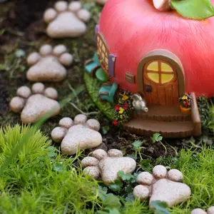 20 Piece Cat Paw Resin Garden Stepping Stones, Outdoor Decorative Rocks for Lawn Pathway Bonsai Decoration, Love Cats Holiday Gifts