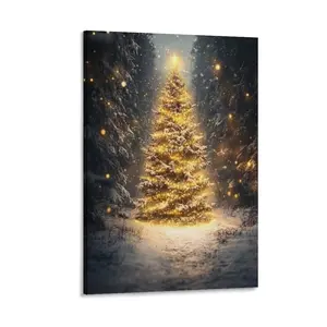 Christmas Tree Pictures Prints Wall Decor Snowflakes Posters Canvas Poster Bedroom Decor Sports Landscape Office Room Decor Gift Frames Ornaments Artistic Decoration Photo Frame-.
