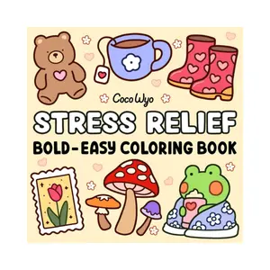 Stress Relief Coloring Book | Bold & Easy Designs for Adults & Kids (Paperback)