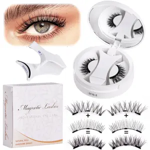Elegant-style All-in-One Box Magnetic Eyelashes Kit, Reusable, Glue-Free, Waterproof, Lightweight, Natural
