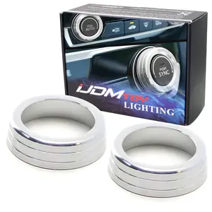iJDMTOY 2pcs Silver Anodized Aluminum AC Climate Control Turner Ring Covers For 2016-21 10th Gen Honda Civic