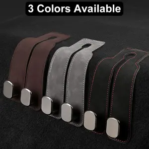 Car Seat Back Storage Hook, Car Seat Headrest Hook,Car Hooks for Purses and Bags, Purse Holder for Car, Leather Car Seat Back Storage Hook Double Hook Car Seat Hangers Organization Accessories