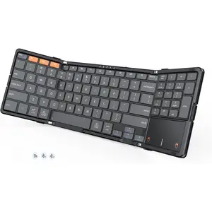 Foldable Keyboard with Touchpad & Numeric Keypad,  Folding Keyboard, Portable Multi-Device Keyboards, Full-Size Travel Business Design for Windows  iOS Android iPad Tablet