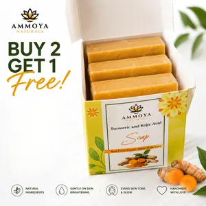 3-Bar Turmeric & Kojic Acid Soap Bundle | Buy 2 Get 1 Free | Long Lasting Glow Soap
