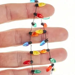 Miniature Dollhouse Light Chain 1m/2m, Scale 1/12 Fake Lights for New Year, Easter, Celebrations, Festive Decor, Random Color Bulbs