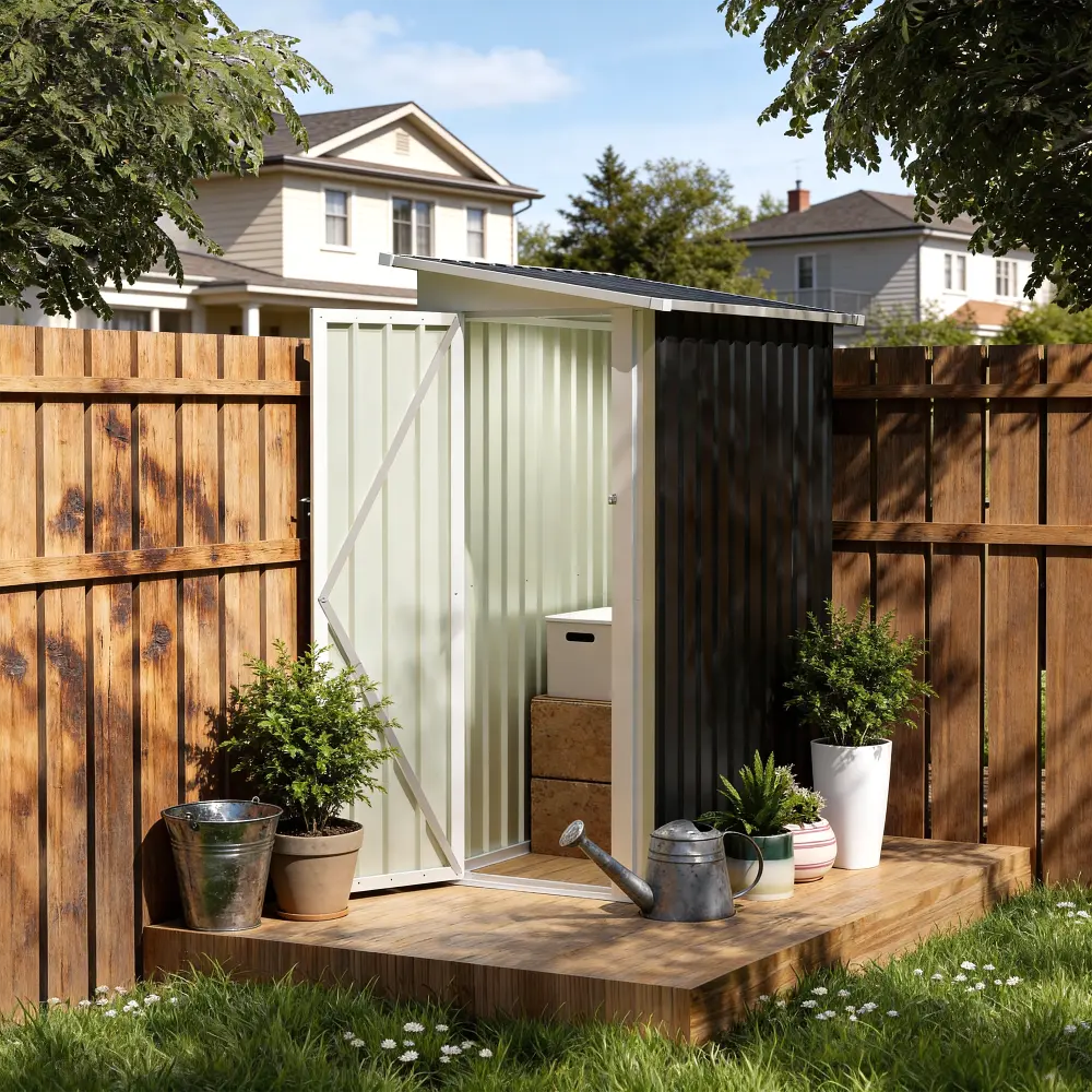 littleox 4.3x2.5FT metal garden shed pent roof design storage sheds for backyard patio sheds