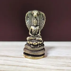 Brass Snake Buddha Decorative Desktop Ornament, Handmade Craftsmanship Gift, Unique Home Decor, Religious Spiritual Figurine, Perfect Present Idea
