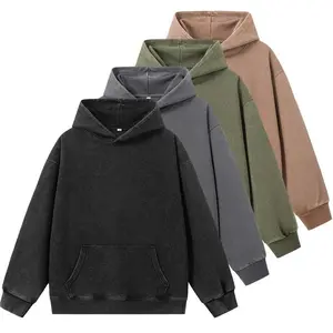 Men's Plain Drop Shoulder Essentials Hoodie, Regular Fit Casual Long Sleeve Hooded Sweatshirt for Fall Winter, Men's Clothing for Everyday Wear