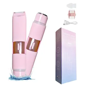 Halloween, Christmas Electric Bikini Trimmer for Women, 1 Set Rechargeable 2 in 1 Body & Facial Hair Removal for Winter Gift, Waterproof Wet & Dry Use Trimmer for Women, Halloween Christmas Gift, Fall Essentials