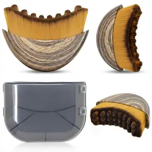 Contour Face & Body Brush, Ergonomic Wooden Skin Massage Brush, Gentle Exfoliating & Sculpting Tool, Designed to Fit The Skin Precisely, with Protective Storage Case, Spa Brush, Shower Body Scrubber, Exfoliating Back Scrubber