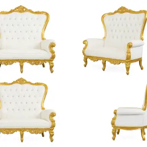 Luxury Double Throne Chair for Sale Elegant Two-Seater Throne Seating Durable Regal Design for Special Occasions Gold Trim Comfortable & Stylish