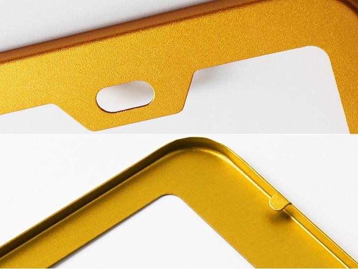 2 x Neo Chrome Red Black Blue Purple Gold or Silver Stainless Car License Plate Frame Cover Front + Rear US Size licenseplateframes