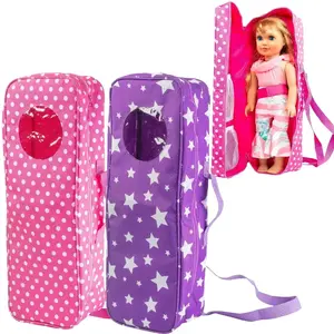 Dress Along Dolly Doll Storage Carrying Case - for Any 18" Doll - Organizer Storage Traveling Accessories Case Clear Window, Zipper, and Carrying Strap, Great Birthday Gift (2 Pack Combo)