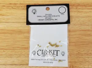 Cir-Kit Eyelets Small Hollow 20 Pack for Dollhouse Tape Wire Set-ups CK1023