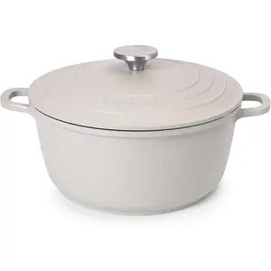 Dutch Oven Pot with Lid – Non Stick Deep Dutch Oven for Bread Baking – Cast Aluminum Cooking Pot – Oven Safe Stock Pot – 4.6-Quart, 9.4 Inch, Grey